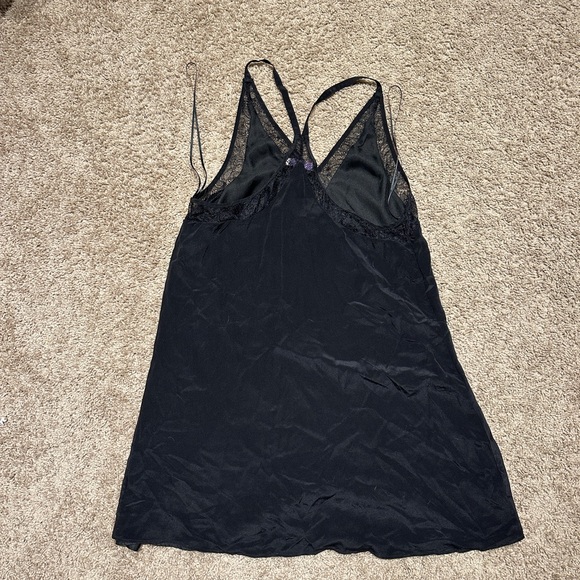 Black satin lace Slip Dress - Picture 3 of 3